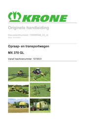 Krone MX 370 GL Originele Handleiding
