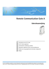 Ricoh Remote Communication Gate A Gebruiksaanwijzing
