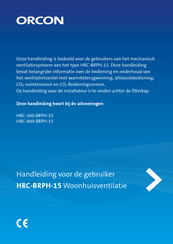 Orcon HRC-400-BRPH-15 Handleiding Voor De Gebruiker