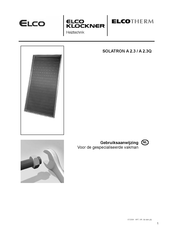 Elco Klockner SOLATRON A 2.3Q Gebruiksaanwijzing