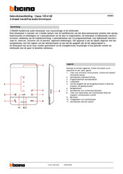 Bticino Classe 100A16E Gebruikshandleiding