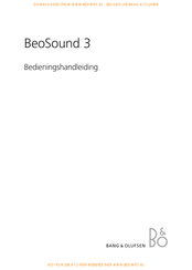 Bang & Olufsen BeoSound 3 Bedieningshandleiding