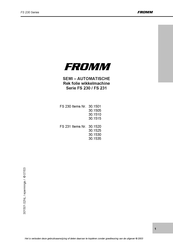 Fromm FS 231 Series Gebruiksaanwijzing