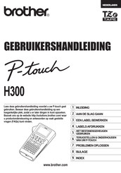 Brother TZE P-touch H 300 Gebruikershandleiding