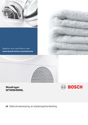 Bosch WTW85490NL Gebruiksaanwijzing En Plaatsingshandleiding