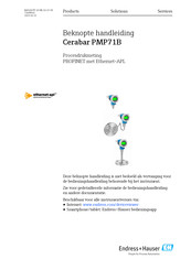 Endress+Hauser Cerabar PMP71B Beknopte Handleiding
