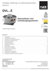 Ruck Ventilatoren DVL E Series Installatie-, Bedienings- En Onderhoudshandleiding