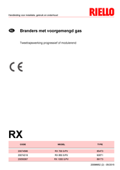 Riello RX 1000 S/PV Handleiding Voor Installatie, Gebruik En Onderhoud