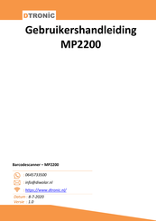 Dtronic MP2200 Gebruikershandleiding