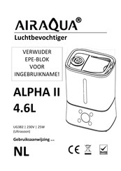 AirAqua ALPHA II 4.6L Gebruiksaanwijzing