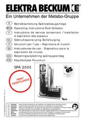 Elektra Beckum SPA 2000 Gebruiksaanwijzing