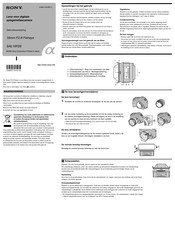 Sony SAL16F28 Gebruiksaanwijzing