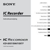 Sony IC Recorder ICD-SX67 Gebruikershandleiding