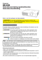 Hitachi ED-X26 Gebruiksaanwijzing