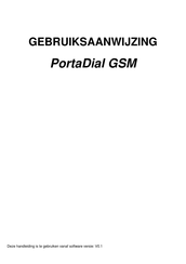 PortaDial GSM Gebruiksaanwijzing