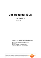 Vidicode Call Recorder ISDN Handleiding