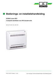 REMKO MXV 221 Bedienings- En Installatiehandleiding