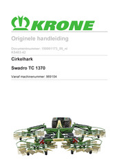 Krone Swadro TC 1370 Originele Handleiding