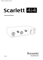 Focusrite Scarlett 4i4 Gebruikershandleiding