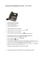Yealink T41 Verkorte Handleiding