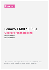 Lenovo TB3-X70L Gebruikershandleiding