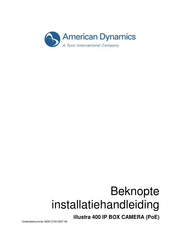 Tyco American Dynamics illustra 400 ADCi400-X002 Beknopte Installatiehandleiding