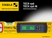 Stabila TECH 196 Gebruiksaanwijzing