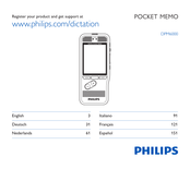 Philips Pocket Memo DPM6000 Handleiding