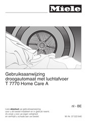 Miele T 7770 Home Care A Gebruiksaanwijzing