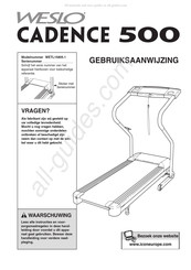 Weslo Cadence 500 Gebruiksaanwijzing