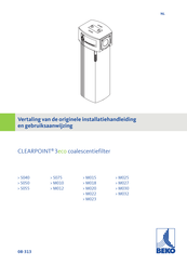 Beko CLEARPOINT 3eco M020 Installatiehandleiding