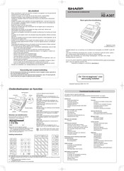 Sharp XE-A307 Basis Gebruikershandleiding