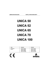 barbas UNICA 65 Gebruiksaanwijzing