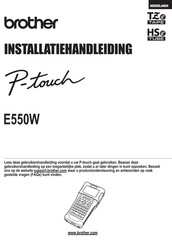 Brother P-touch E550W Installatiehandleiding