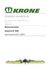 Krone EasyCut B 1000 Handleiding