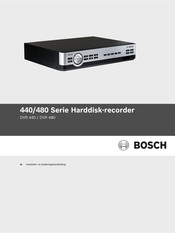 Bosch 480 Series Installatie- En Bedieningshandleiding