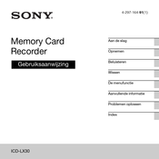 Sony ICD-LX30 Gebruiksaanwijzing