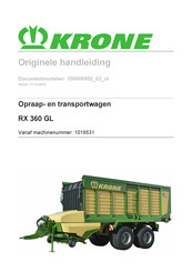 Krone RX 360 GL Handleiding