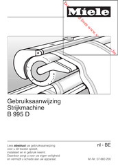 Miele B 995 D Gebruiksaanwijzing