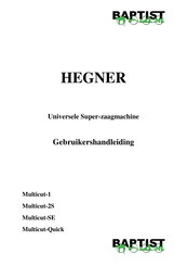 Hegner Multicut-Quick Gebruikershandleiding