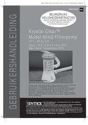 Intex Krystal Clear 604G Gebruikershandleiding