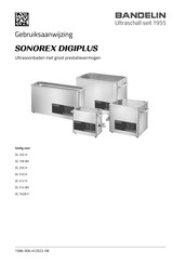 Bandelin SONOREX DIGIPLUS DL 102 H Gebruiksaanwijzing