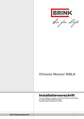 Brink Climate Master BQLS Installatievoorschrift