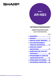 Sharp AR-NB3 Gebruiksaanwijzing