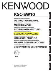 Kenwood KCS-SW10 Gebruiksaanwijzing