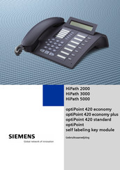 Siemens optiPoint 420 economy plus Gebruiksaanwijzing