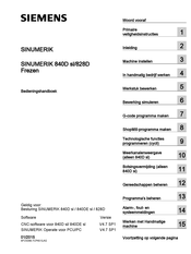Siemens SINUMERIK 840D sl Bedieningshandboek