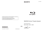 Sony BDV-E300 Gebruiksaanwijzing