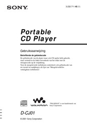 Sony WALKMAN D-CJ01 Gebruiksaanwijzing