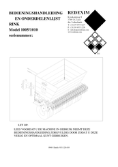 Redexim 1005 Bedieningshandleiding